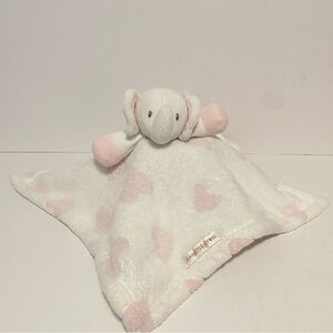 Blankets & Beyond Hearts Elephant Lovey Pink White Security Blanket Cuddle Toy
